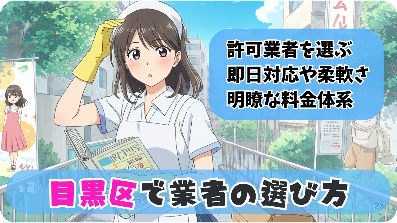目黒区の不用品回収業者の選び方：失敗しないポイント 📝